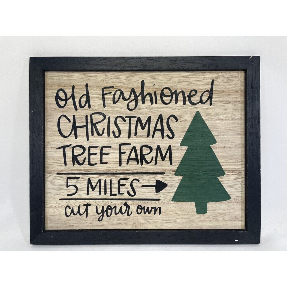 Christmas Tree Sign Farm Wood Wall Hanging Christmas Home Decor 10.5"Holidays